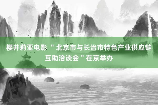 樱井莉亚电影 ＂北京市与长治市特色产业供应链互助洽谈会＂在京举办