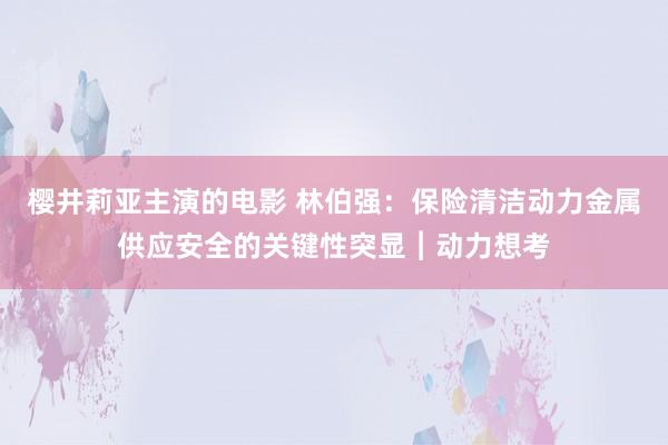 樱井莉亚主演的电影 林伯强：保险清洁动力金属供应安全的关键性突显︱动力想考