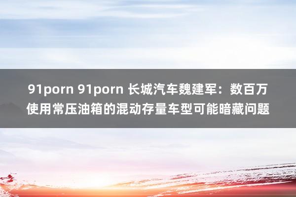 91porn 91porn 长城汽车魏建军：数百万使用常压油箱的混动存量车型可能暗藏问题