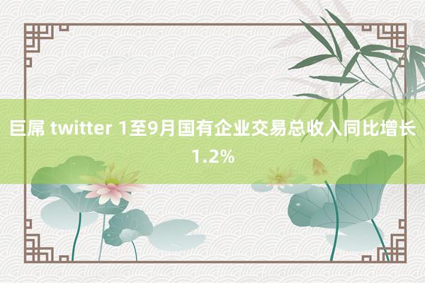 巨屌 twitter 1至9月国有企业交易总收入同比增长1.2%