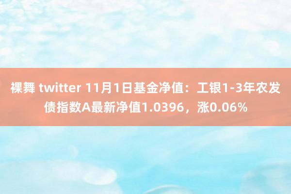 裸舞 twitter 11月1日基金净值：工银1-3年农发债指数A最新净值1.0396，涨0.06%